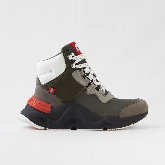 Sorel Kinetic Rnegd Conquest Olive Green Weatherproof Boots Size 9 - Picture 2 of 15